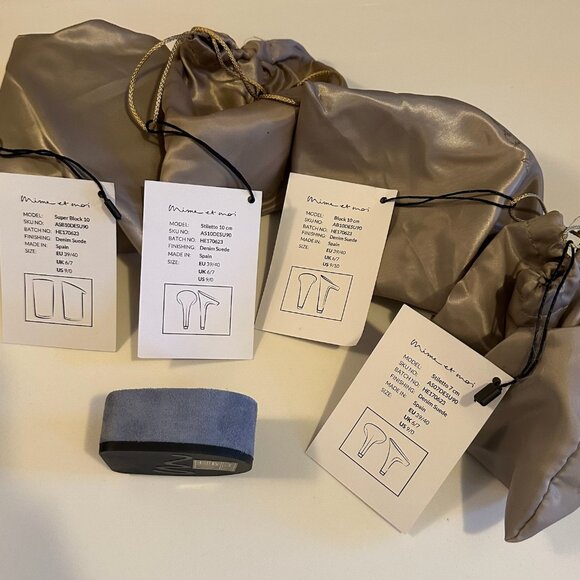 Mime et moi - Interchangeble Heels - Blue Suede - Picture 9 of 11